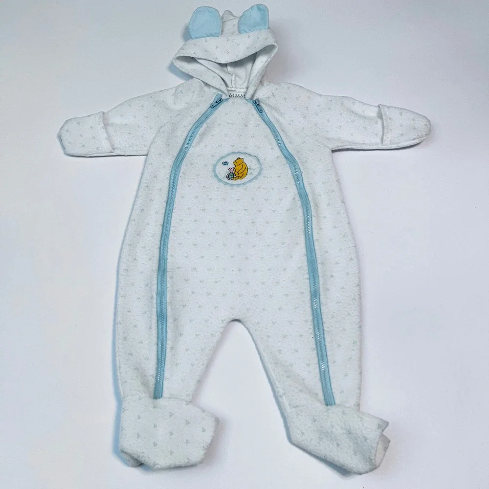 Vintage Classic Pooh Hooded Cozy Suit 6-12M Winnie‎ the Pooh Coverall